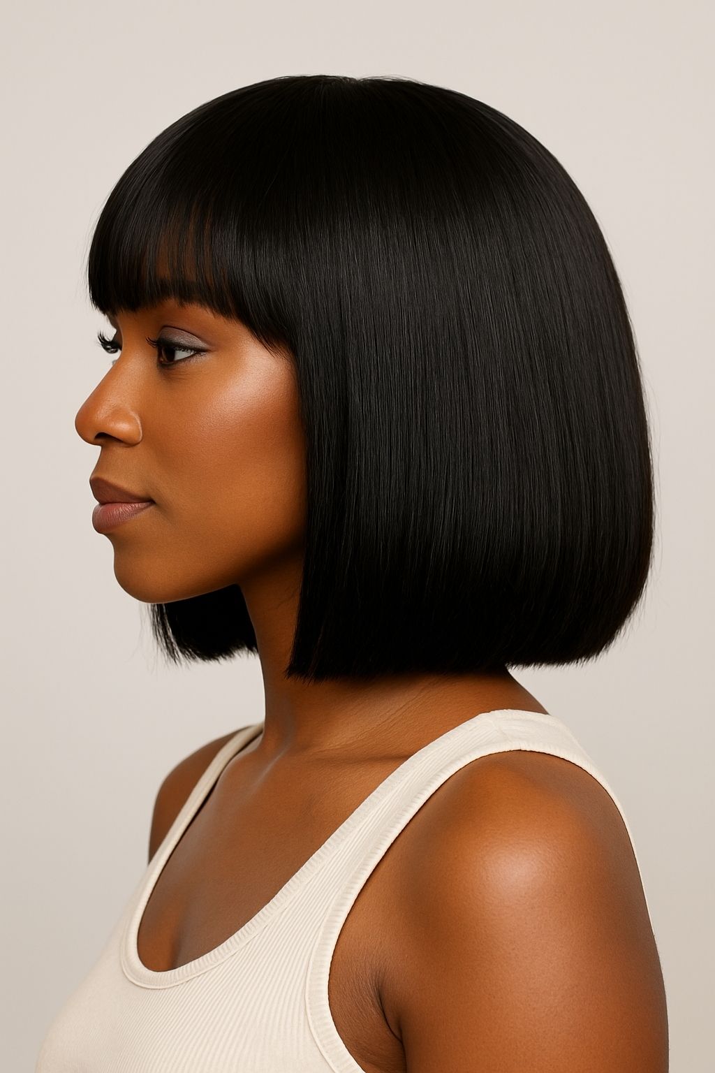 Straight Bang Bob Wig – Sleek Virgin Human Hair with Full Bangs