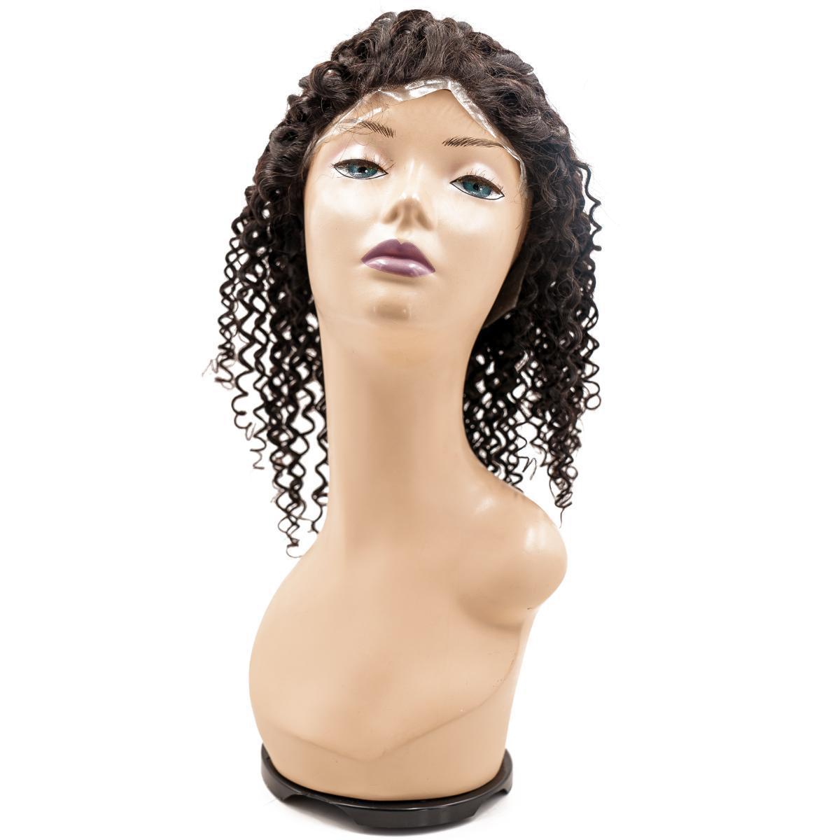 Curly Poly‑Skin Medical Wig — Natural 1B
