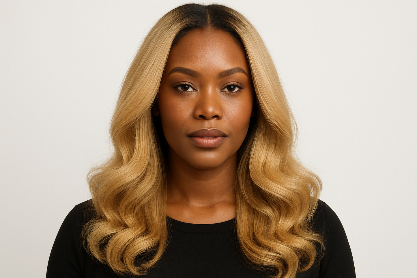 close but brush the hair together some