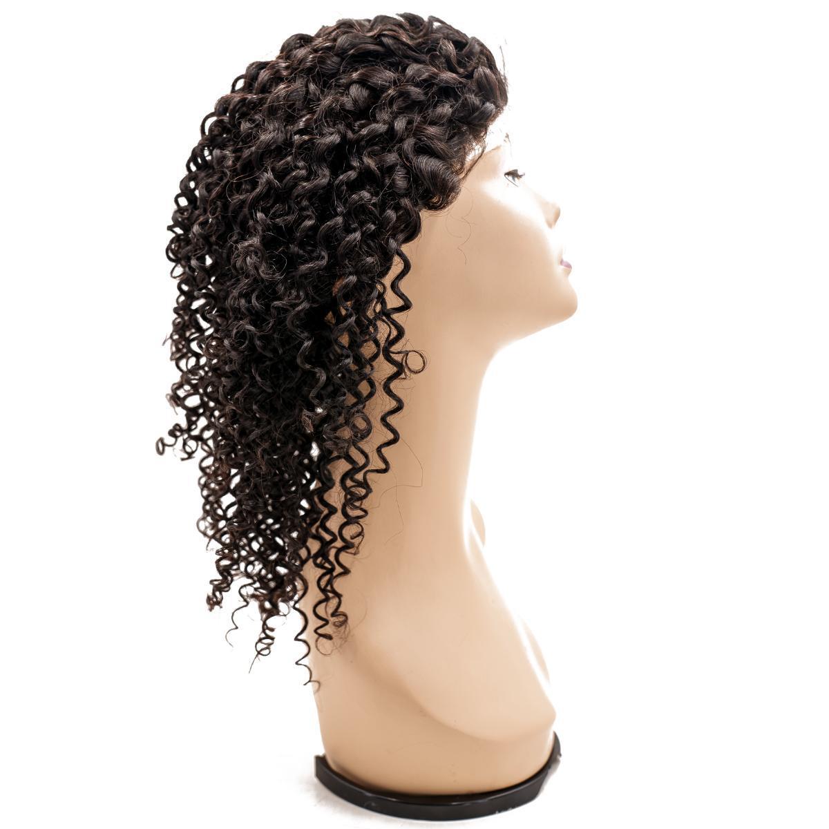 Curly Poly‑Skin Medical Wig — Natural 1B