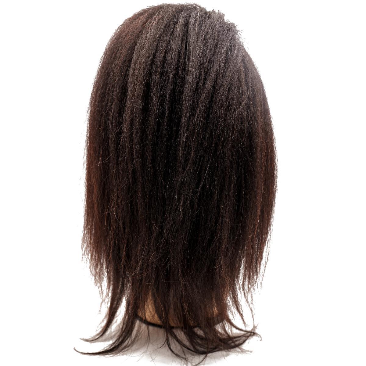 Kinky Straight Silicone‑Skin Medical Wig — Natural 1B