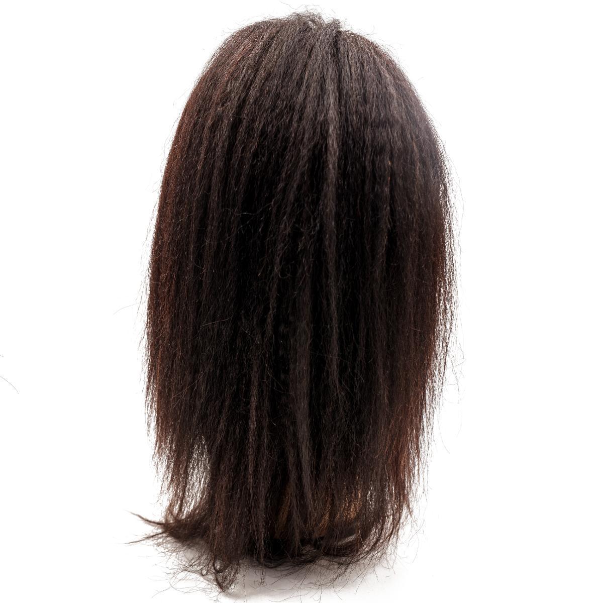Kinky Straight Poly‑Skin Medical Wig — Natural 1B