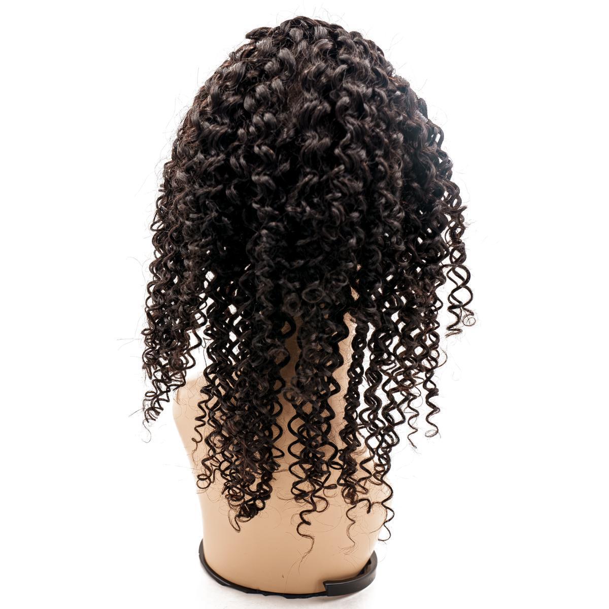 Curly Poly‑Skin Medical Wig — Natural 1B