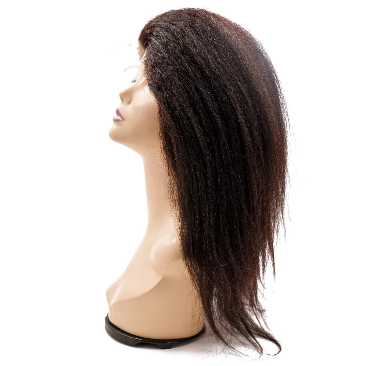 Kinky Straight Silicone‑Skin Medical Wig — Natural 1B