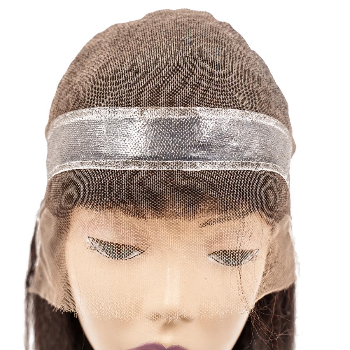 Kinky Straight Poly‑Skin Medical Wig — Natural 1B