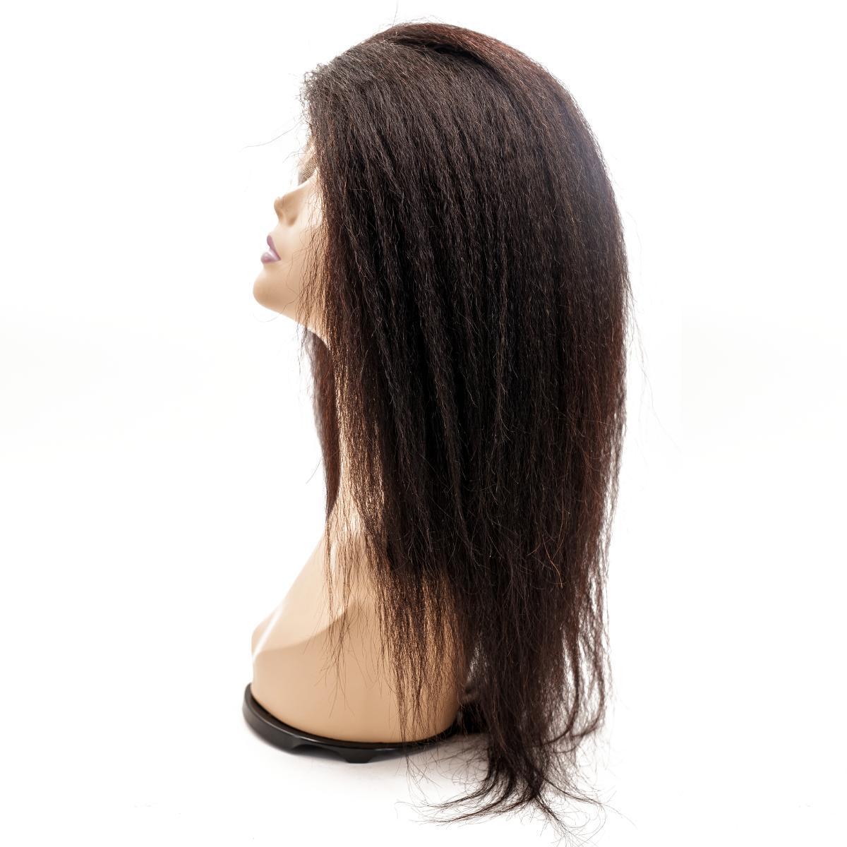Kinky Straight Poly‑Skin Medical Wig — Natural 1B