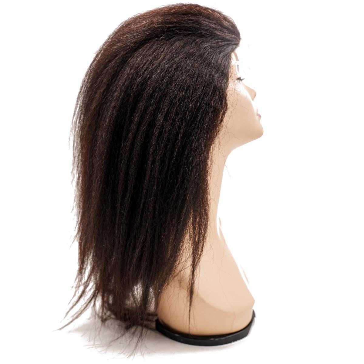 Kinky Straight Silicone‑Skin Medical Wig — Natural 1B