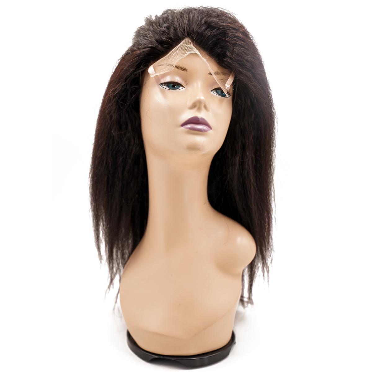 Kinky Straight Silicone‑Skin Medical Wig — Natural 1B