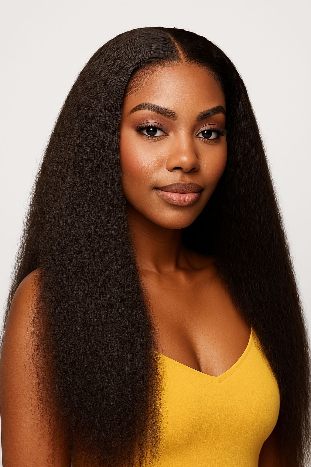 Royal Press Kinky Straight 4x4 Transparent Closure Wig – 100% Virgin Human Hair