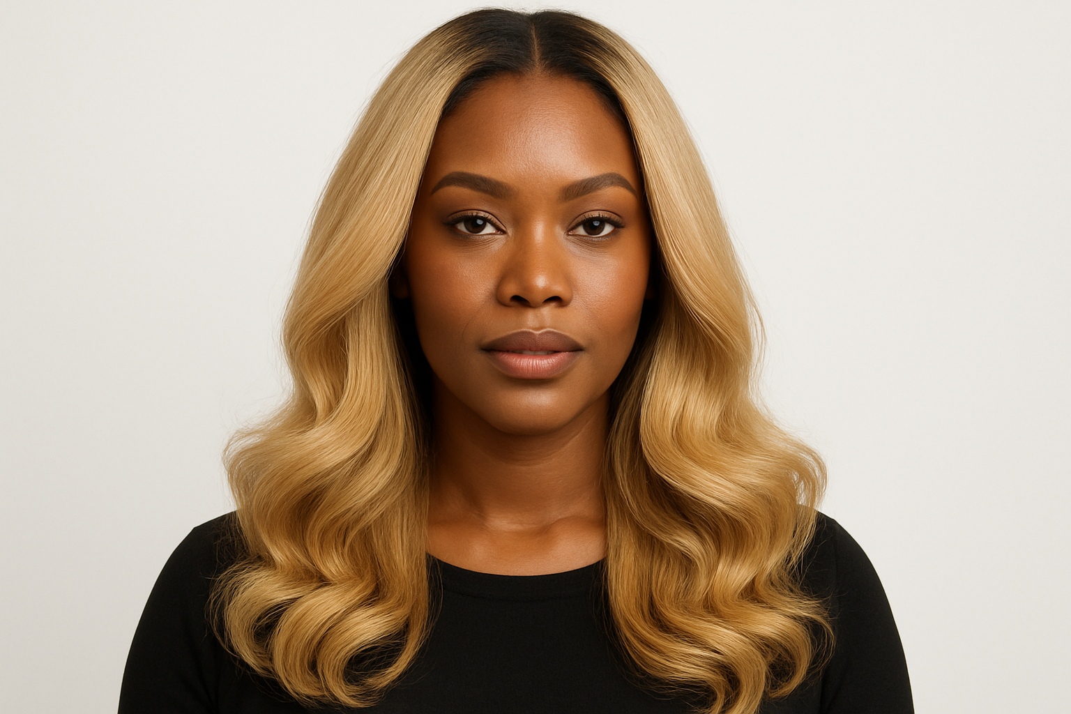 close but brush the hair together some 