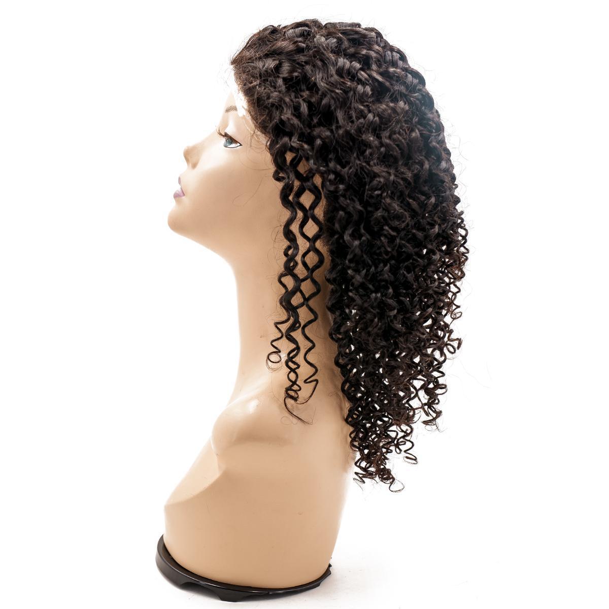 Curly Poly‑Skin Medical Wig — Natural 1B
