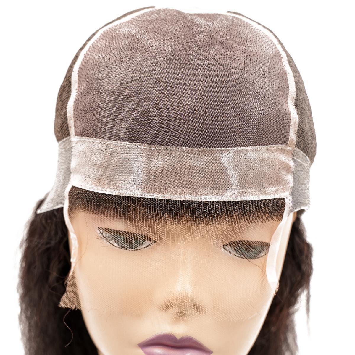 Kinky Straight Silicone‑Skin Medical Wig — Natural 1B
